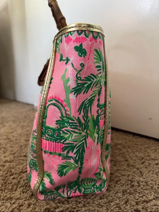 Lilly Pulitzer Greydon Canvas Tote in Mandevilla Baby Always Worth It - Picture 4 of 9
